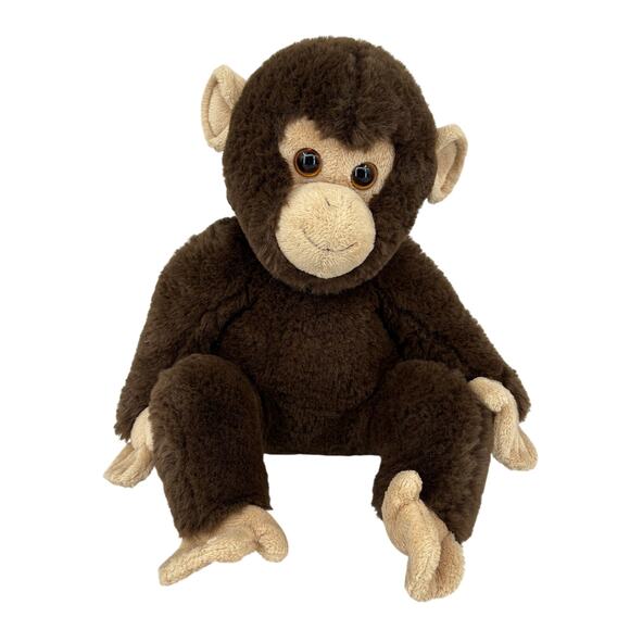 Douglas Cuddle Toy Mikie Monkey Plush Brown Tan Chimp #4617 Beans Stuffed 9 Inch - Picture 1 of 8